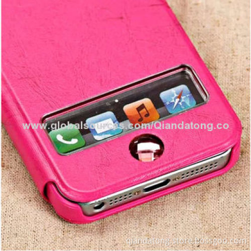 PU Leather Case/Foldable Cover for iPhone 5/5S, Newest, with Stand Function